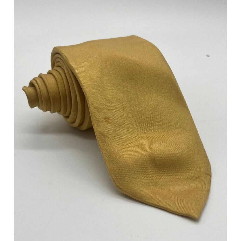 Hermes Men's Classic Silk Neck Tie Gold One Size